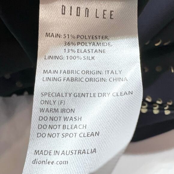 Dion Lee Embellished Perforated Pleated Skirt US 8 Blue Polyester Zipper 2016 - Picture 16 of 16